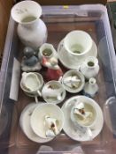 A part tea set, figures etc.