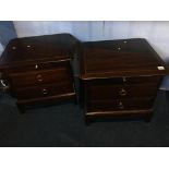 A pair of Stag bedside drawers