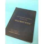 Mauretania complimentary booklet from the Wallsend Slipway and Engineering Co Ltd