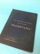 Mauretania complimentary booklet from the Wallsend Slipway and Engineering Co Ltd