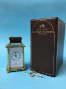 A boxed Matthew Norman carriage clock