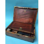 A 19th century Campaign style brass bound writing slope, by J. Bramah of Piccadilly, (no key),