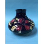 A large Moorcroft squat shape vase, 20cm height