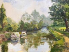 Oil on board, canal Scene, Venables