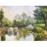 Oil on board, canal Scene, Venables