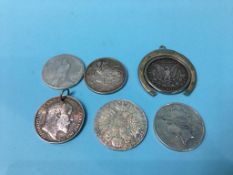 Various coins, to include an 1897 dollar etc.