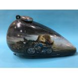 A Pageant paintwork decorative motorbike petrol tank