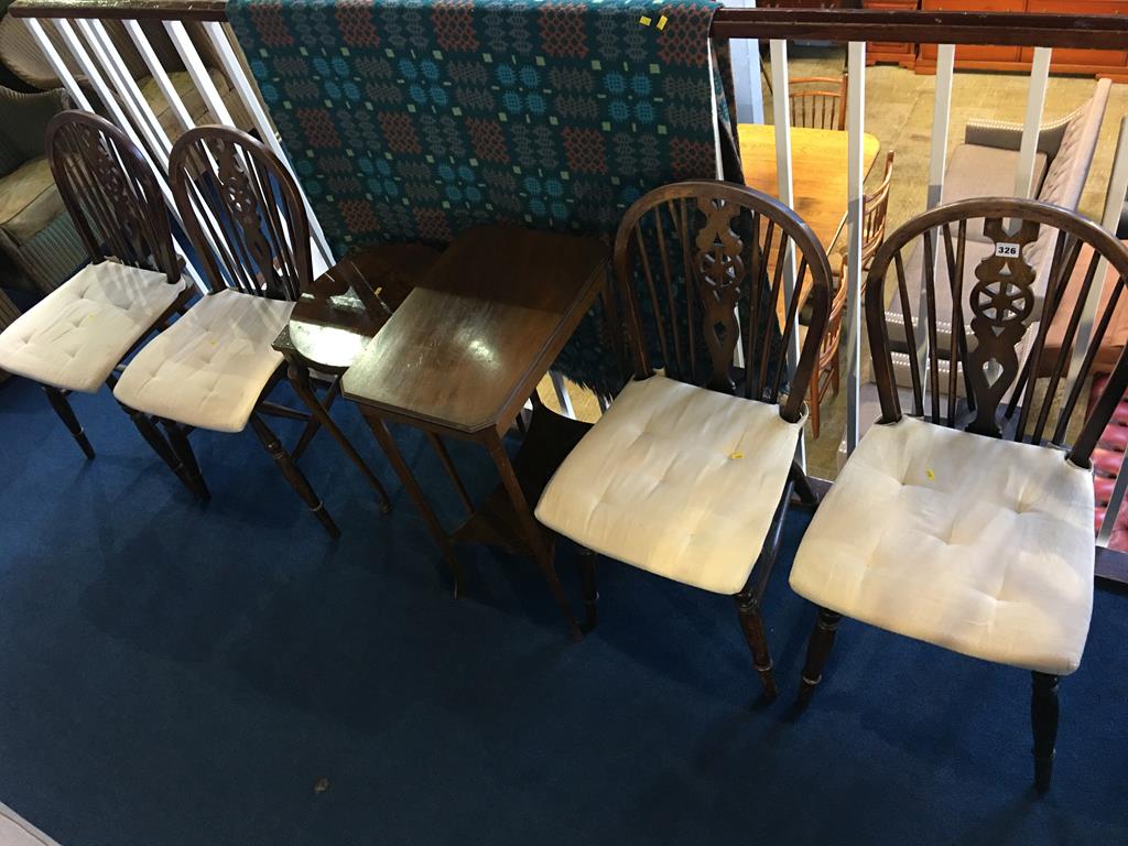 A set of four Windsor chairs and two occasional tables