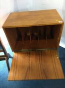 A teak record cabinet