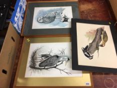 Three Alan Parker watercolours