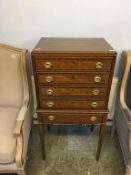 A reproduction mahogany cutlery cabinet, or a chest of drawers (after removal of cutlery trays),