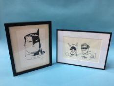 Two Limited Edition 'Batman' and 'Batman and Robin' Bob Kane prints