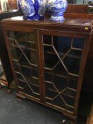 A mahogany china cabinet