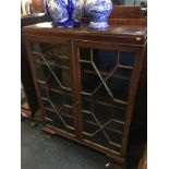 A mahogany china cabinet