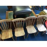 A set of four scullery chairs