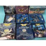 Six boxed Corgi model aeroplanes