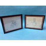 Two 'The Simpsons' original drawings, used in the production of 'The Simpsons', Certificates to