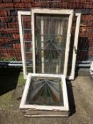 A quantity of Art Deco leaded glass windows