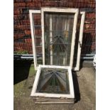 A quantity of Art Deco leaded glass windows