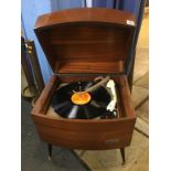 A Pye teak black box record player