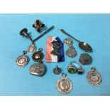 Assorted silver jewellery, to include fobs etc.