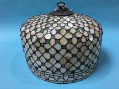 A large Tiffany style ceiling shade, 43cm diameter