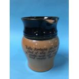 A Royal Doulton stoneware water jug 'Take fortune as you can find her'