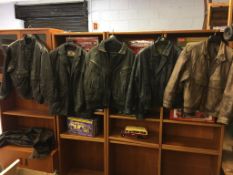 A quantity of leather jackets