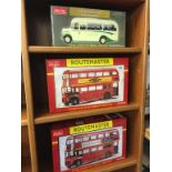 Three boxes of Die Cast buses