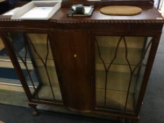 A mahogany china cabinet