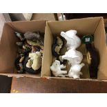 Two boxes of various animal figures