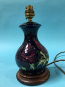 A Moorcroft table lamp