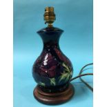 A Moorcroft table lamp