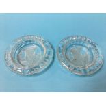 A pair of glass 'Players Navy Cut' ashtrays