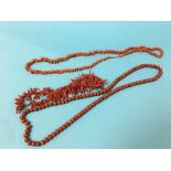 Three coral necklaces