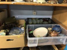 Three boxes of china, to include Carlton ware