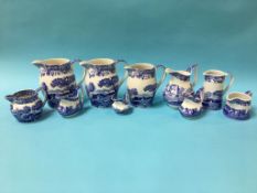 Ten various Spode 'Italian' jugs