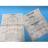 A collection of 1950's / 1960's motoring 'Lubrication' wall charts to include: Vauxhall Victor,