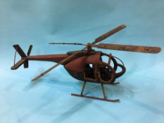 A model of a helicopter