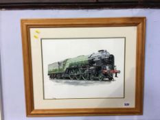 Johnathan Clay, watercolour, signed, dated 2008, 'Locomotive Tornado 60163', 29 x 39cm