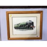 Johnathan Clay, watercolour, signed, dated 2008, 'Locomotive Tornado 60163', 29 x 39cm
