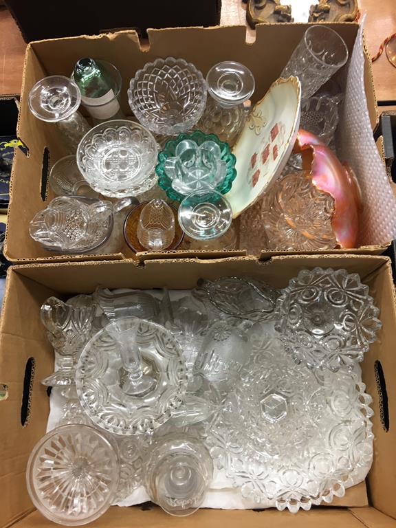 Two boxes of assorted, to include glassware etc.