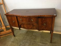 A reproduction mahogany sideboard