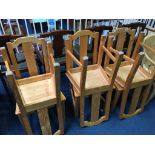 Six pine chairs