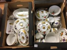 Two trays of Royal Worcester Evesham