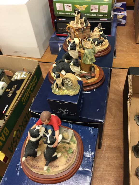 Four boxed Border Fine Arts figure groups