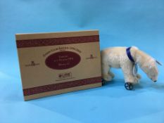 A boxed Steiff Club Edition 1999/2000, number 03109, Polar Bear on wheels