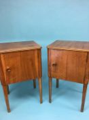 A pair of Gordon Russell of Broadway walnut bedside cabinets