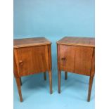 A pair of Gordon Russell of Broadway walnut bedside cabinets