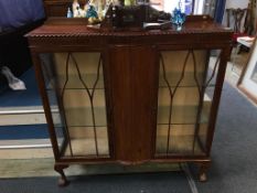 A mahogany china cabinet